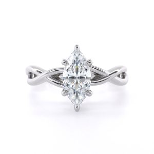 Chloe engagement ring with Lab-Grown diamond in 18k white gold
