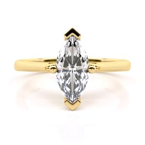 Selene Marquise Solitaire Engagement Ring with Lab-Grown Diamond in 18K Yellow Gold