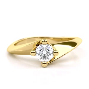Thais Swirl Engagement Diamond Ring in 18K Yellow Gold