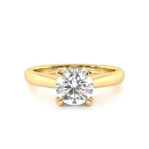 1973 Classic Cathedral Solitaire Engagement Ring with Diamond in 18K Gold
