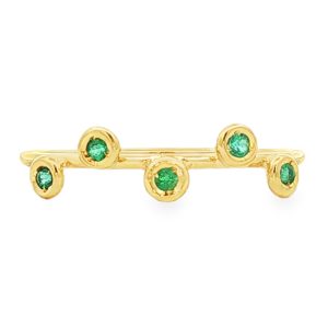 Bezel-Set Emerald Band in 14K Gold