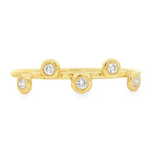 Δαχτυλίδι με Bezel-Set Διαμάντια σε Χρυσό Κ14