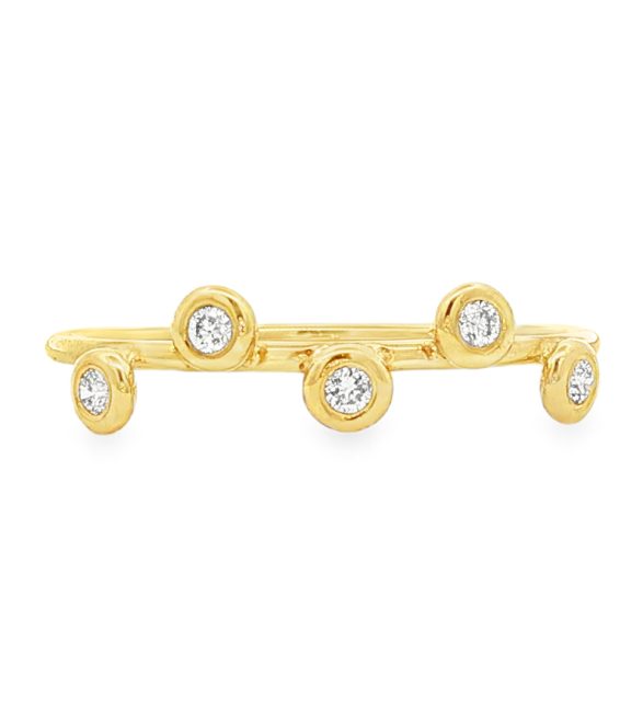 Δαχτυλίδι με Bezel-Set Διαμάντια σε Χρυσό Κ14