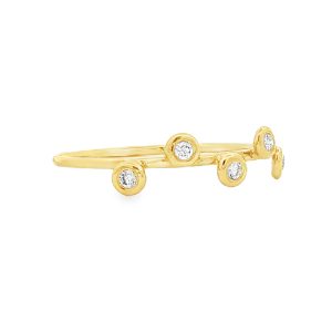 Δαχτυλίδι με Bezel-Set Διαμάντια σε Χρυσό Κ14