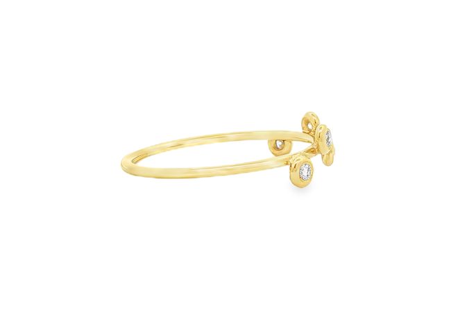 Δαχτυλίδι με Bezel-Set Διαμάντια σε Χρυσό Κ14