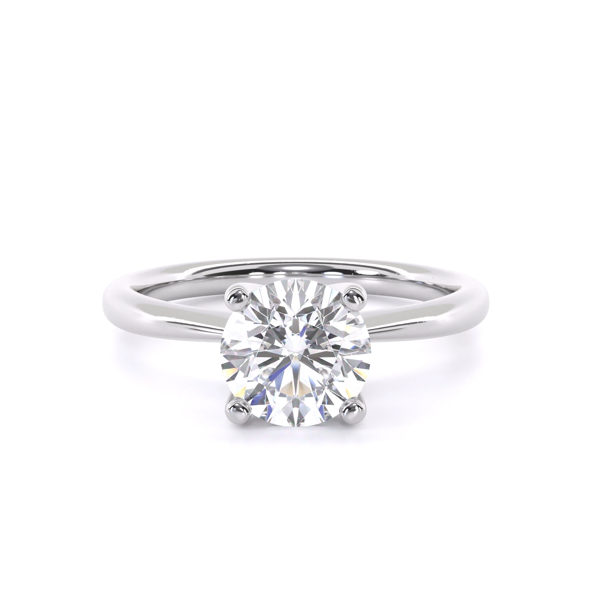 Ismini solitaire engagement ring for round diamond in 14k or 18k gold