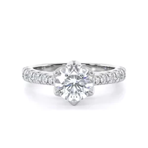 Antigoni Accent Stone Engagement Ring with Lab-Grown Diamonds in 18K White Gold