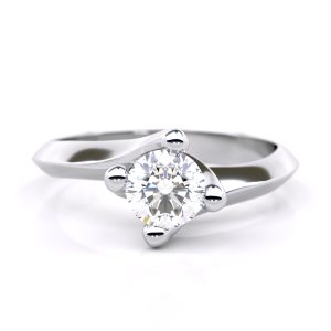 Eve - Swirl Solitaire Engagement Ring with Lab-Grown Diamond 0.50ct in 18K White Gold