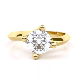 Eve - Swirl Solitaire Engagement Ring with Lab-Grown Diamond in 18K Gold