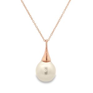 Pearl drop necklace in 18k rose gold