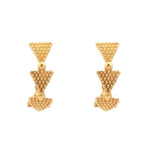 Textured geometric stud earrings 14k yellow gold