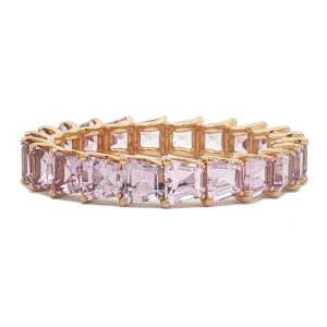 Pink Sapphire Eternity Ring in 18K Yellow Gold