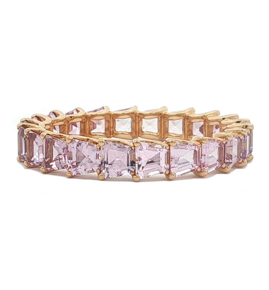 Pink Sapphire Eternity Ring in 18K Yellow Gold