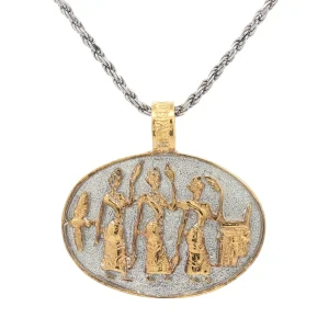 The Dancers Coin Pendant by Ancient Greek Mythology in Sterling Silver 925°
