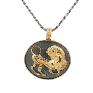 Lion Coin Pendant Inspired by Ancient Greek Mythology in Sterling Silver 925°