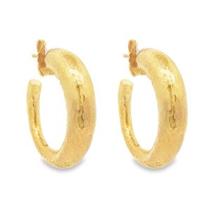 Hammered Hoop Earrings in Gold-Plated Sterling Silver