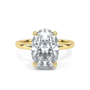 Phryne Engagement Ring with Lab-Grown Diamond and Accent Stones in 18K Gold
