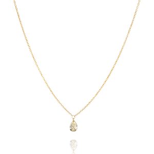 Tinted diamond droplet necklace in 18k yellow gold