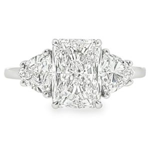 Vintage Radiant Cut Engagement Ring with Lab-Grown Diamonds in 18K White Gold