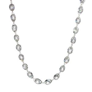 lab-grown briolette cut diamond necklace in 18k white gold