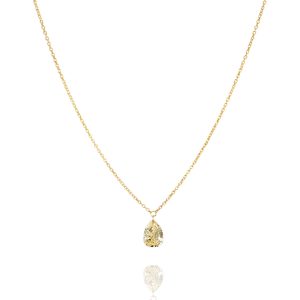 Yellow Tinted Diamond Droplet Necklace in 18k yellow gold