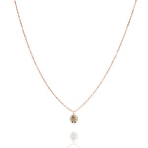 tinted diamond drop necklace in 18k rose gold