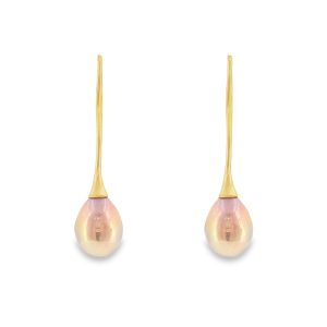 pearl drop earrings in 18k yellow gold