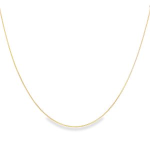 Thin gourmet chain necklace in 18k yellow gold