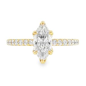 Marquise Diamond Engagement Ring 18k yellow gold