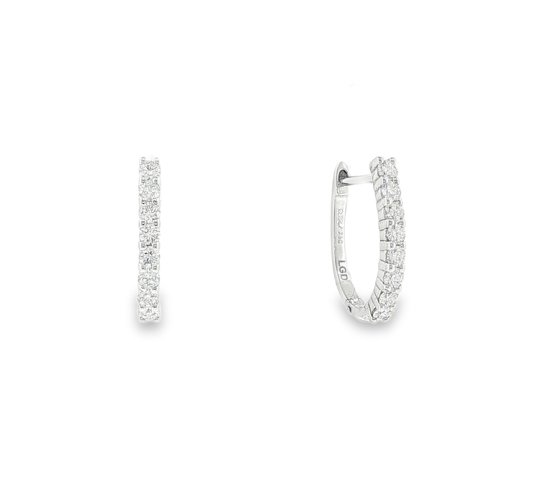 Lab-Grown diamond hoop earrings in 18k white gold