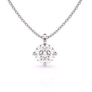 Μονόπετρο Κολιέ με Διαμάντι 0.80ct από Λευκό Χρυσό Κ18