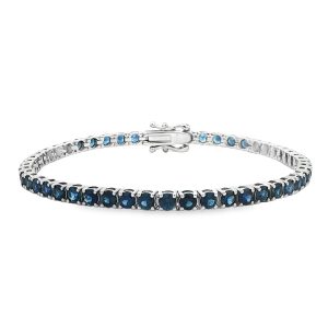 blue sapphire tennis bracelet 18k white gold
