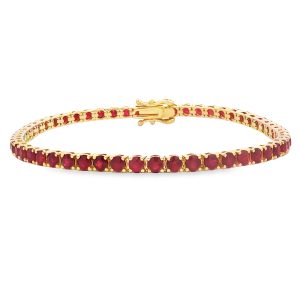 ruby tennis bracelet 18k yellow gold
